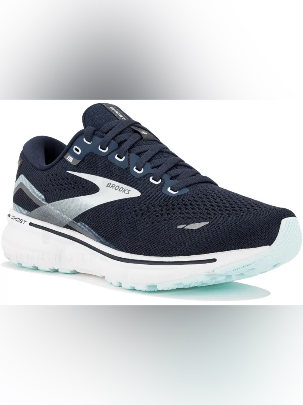 Brooks Navy and White Ghost 15 Running Shoes